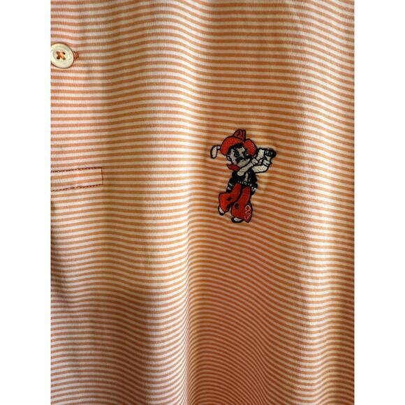 RLX Ralph Lauren Peach Colored Striped Casual Golf Polo Shirt Men’s M Light - Picture 4 of 8